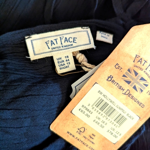 Fat Face Beach Wear Hollywell Jumpsuit, Size 16 S - Picture 5 of 10